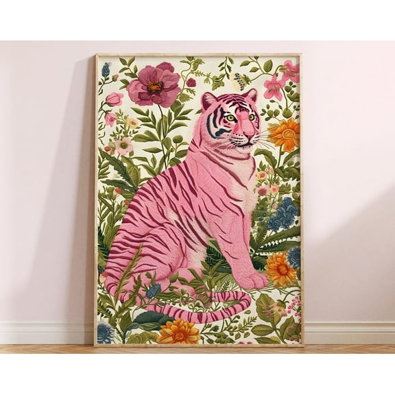 Maximalist Wall Art, Eclectic Wall Art, Feminist Wall Decor, Colorful Poster, Trendy Tiger Poster, . Wall Art, Modern Wall Decor, 8x12 UNFRAMED