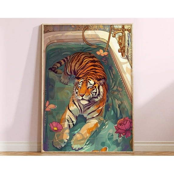 Maximalist Wall Art, Eclectic Wall Art, Feminist Wall Decor, Colorful Poster, Trendy Tiger, . Wall Art, Modern Wall Decor, 24x36 UNFRAMED