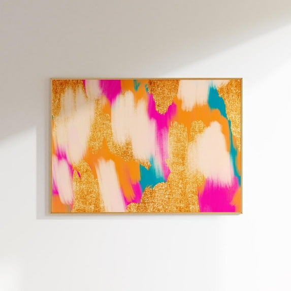 Maximalist Wall Art Preppy Prints Colorful Room Decor, Pink Wall Art Gifts For Teen Girls Room Decor, Horizontal Wall Art Above Bed Decor Wall Art, Modern Wall Decor, 8x12 UNFRAMED