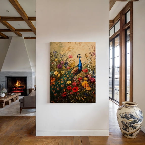 Maximalist Wildflower Peacock Vintage Flower Floral Eclectic Aesthetic ...