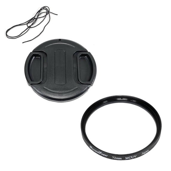 Maximalpower 72mm Lens Filter with Lens Cap for Camera UV Protection