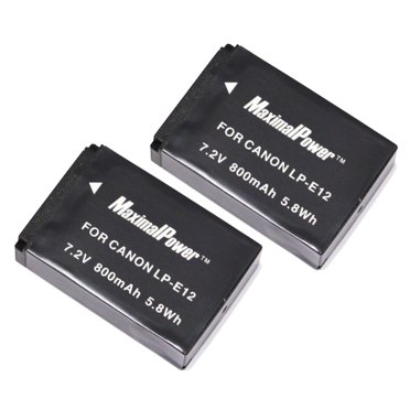 Maximalpower for Canon LP-E12 Battery, Fits Canon EOS-M, EOS M2, EOS M10, EOS M50, EOS M50 Mark II, EOS M100, EOS M200, SX70 HS, Rebel SL1 Digital Cameras (1 Pack)