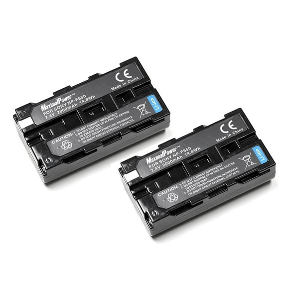 Maximalpower NP-F550 Battery for Sony NP F970, F750, F770, F960, F550, F530, F330, F570 (2 Pack)