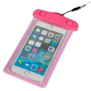 Maximalpower Waterproof Case Dry Bag Pouch Glow in Dark for Cell Phone iPhone X 4,5,6,7,8 and Plus, Samsung Galaxy Note 4,5,6,8 S8/S8 Plus, Google Pixel 2 HTC LG Sony MOTO up to 6.0" -Pink