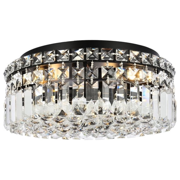 Maxime 16 inch black flush mount