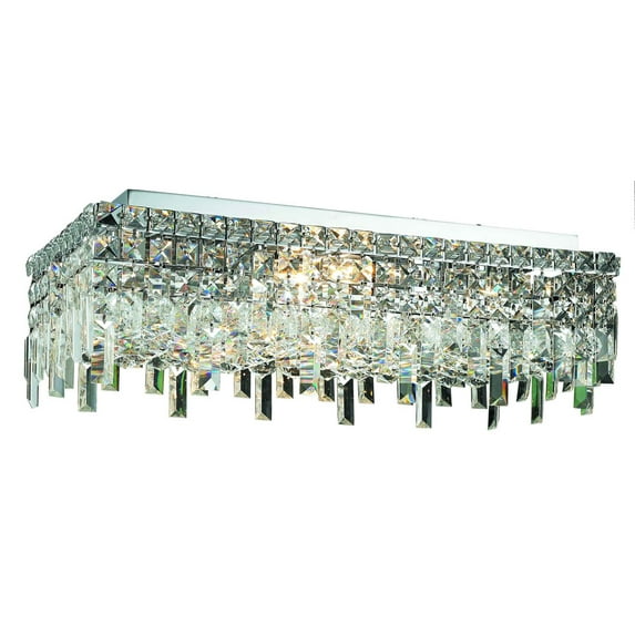 Maxime 6 light Chrome Flush Mount Clear Swarovski Elements Crystal