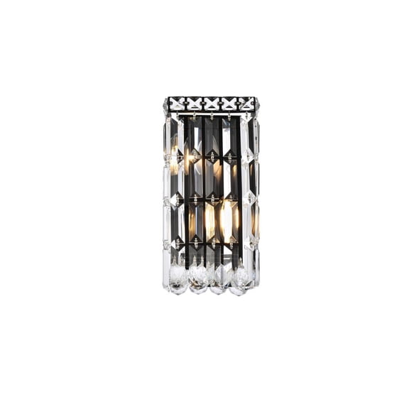 Elegant Lighting Maxime 6" Metal and Crystal Wall Sconce in Black Finish
