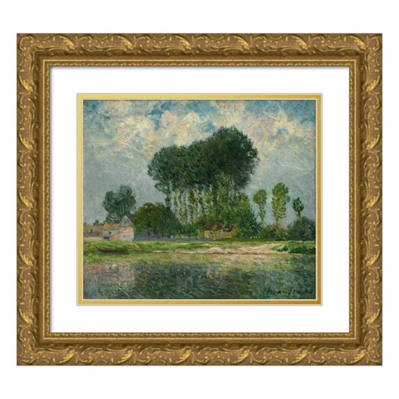 Maxime Maufra 14x12 Gold Ornate Wood Frame and Double Matted Museum Art Print Titled - The River (1902)