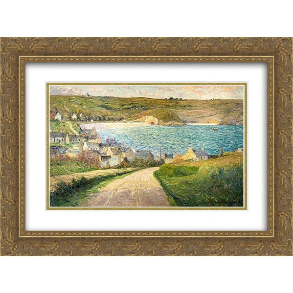 Maxime Maufra 2x Matted 24x18 Gold Ornate Framed Art Print 'The Beach at Morgat'