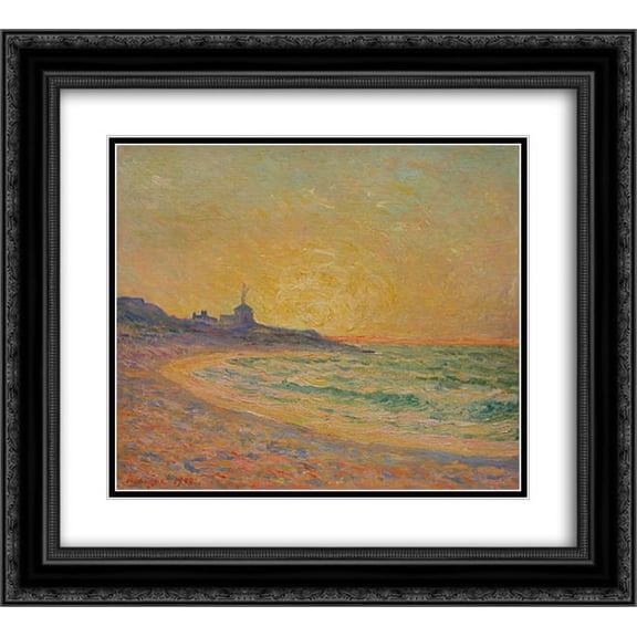 Maxime Maufra 2x Matted 24x20 Black Ornate Framed Art Print 'Semaphore of the Beg-Meil, Brittany'