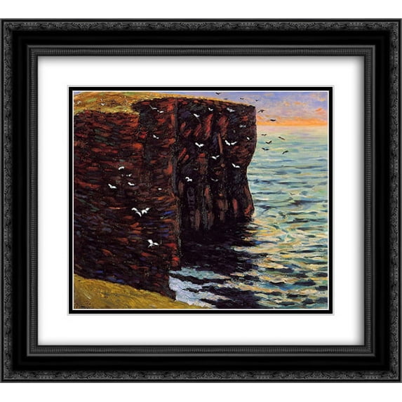 Maxime Maufra 2x Matted 24x20 Black Ornate Framed Art Print 'The Black Cliffs at Thurso'