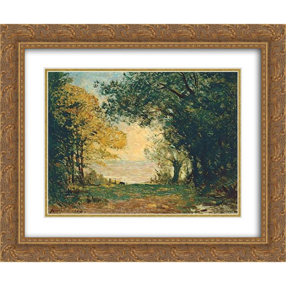 Maxime Maufra 2x Matted 24x20 Gold Ornate Framed Art Print 'Beg-Meil at dusk'