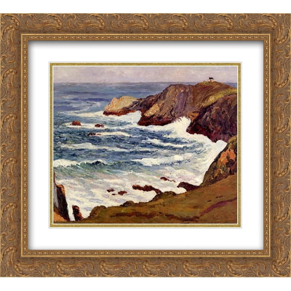 Maxime Maufra 2x Matted 24x20 Gold Ornate Framed Art Print 'The Cove at Cape Suzon'