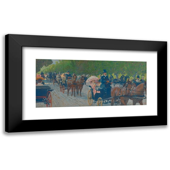 Maximilian Lenz 14x8 Black Modern Framed Museum Art Print Titled - Prater Trip (1900)