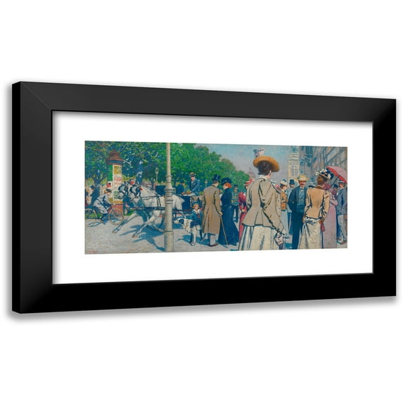 Maximilian Lenz 24x13 Black Modern Framed Museum Art Print Titled - Sirk-Corner (Ring Road) (1900)