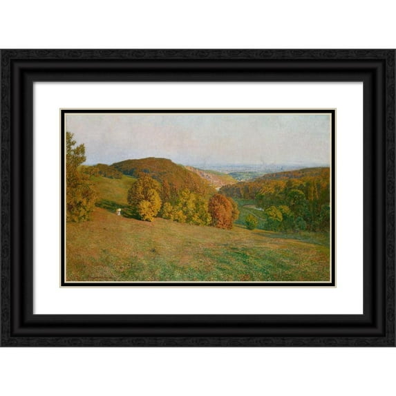 Maximilian Suppantschitsch 24x17 Black Ornate Framed Double Matted Museum Art Print Titled: Vienna from Kobenzl (1906)