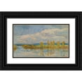 thumbnail image 1 of Maximilien Luce 14x10 Black Ornate Wood Framed Double Matted Museum Art Print Titled: The Seine in Guernes, 1 of 5