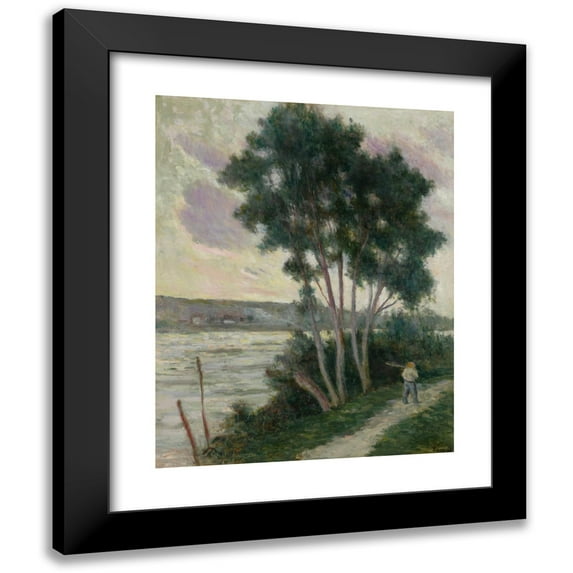 Maximilien Luce 15x18 Black Modern Framed Museum Art Print Titled - Sandrecourt, the Path by the River (1936)