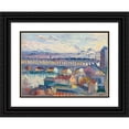 thumbnail image 1 of Maximilien Luce 18x14 Black Ornate Wood Framed Double Matted Museum Art Print Titled - View of the Auteuil Viaduct (circa 1905-10), 1 of 5