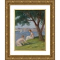 thumbnail image 1 of Maximilien Luce 19x24 Gold Ornate Framed and Double Matted Museum Art Print Titled - Bathers at St. Tropez, 1 of 4