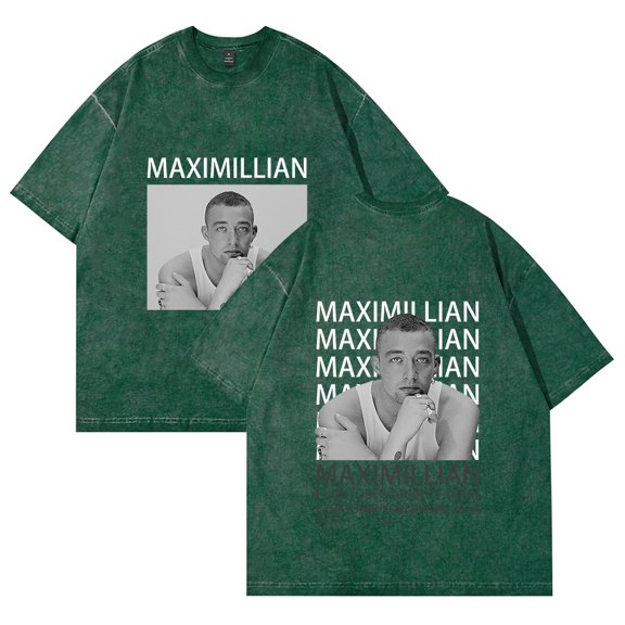 Maximillian Merch T-Shirt Crewneck Short Sleeve Cotton Washed Tee Men Women Streetwear Tops