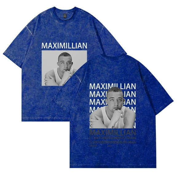 Maximillian Merch T-Shirt Crewneck Short Sleeve Cotton Washed Tee Men Women Streetwear Tops