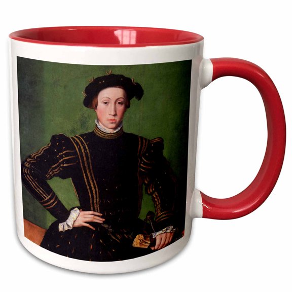 3drose, Maximillian of Austria, C. 1544 by Guillaume Scrots, 11oz Two-tone Red Mug