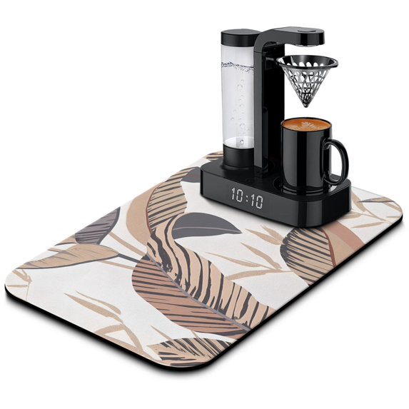 Maximize Coffee Enjoyment Super Absorbent Drying Mat - 19.5x12in Large Dish Mat for Quick and Easy Kitchen Counter Cleaning, Coffee Mat