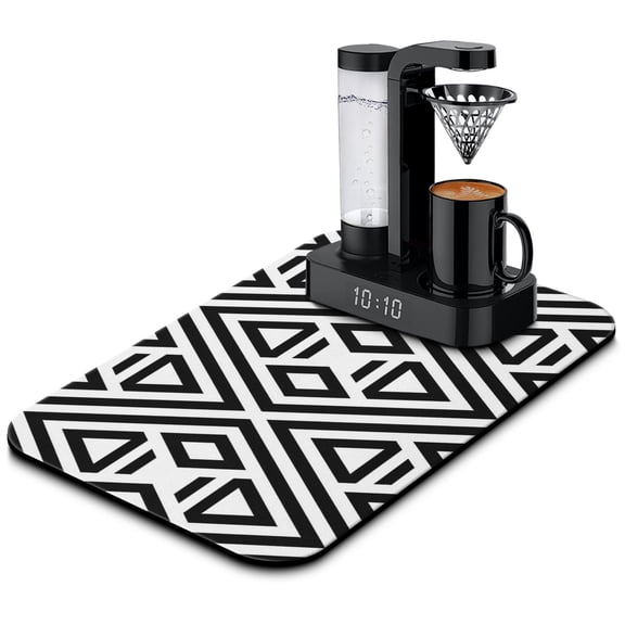 Maximize Coffee Time Large Dish Drying Mat Highly Absorbent Diatom Mud, 19.5x12in Quick Clean & Dry Solution