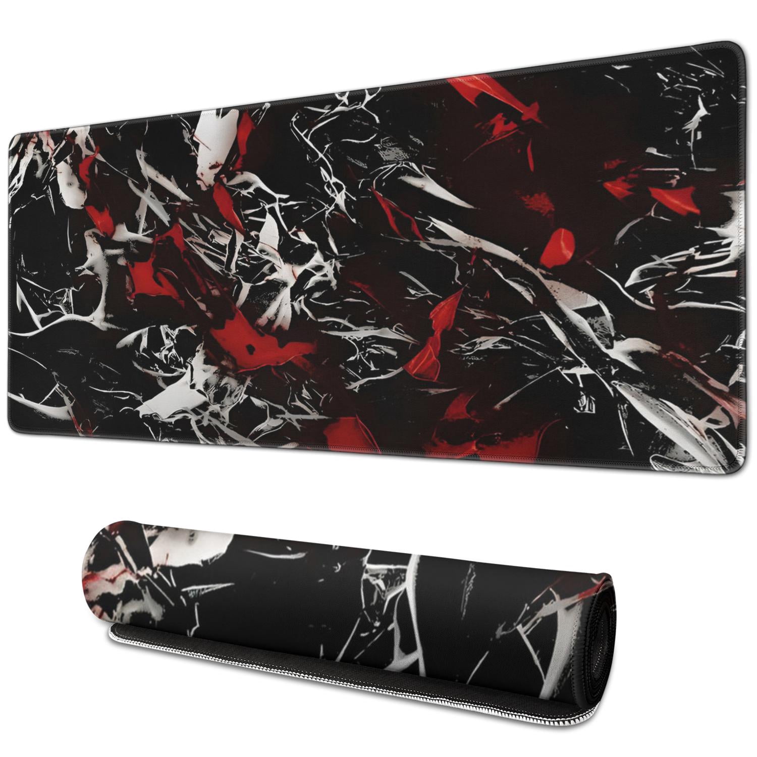 Maximize Your Game with 31.5x11.8 inch Black Red Mouse Pad - Large Non-Slip Computer Keyboard Mat for Home Office Gaming