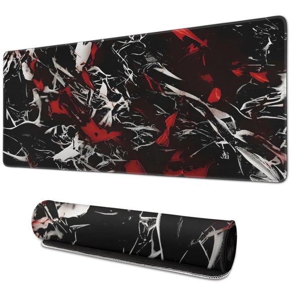 Maximize Your Game with 31.5x11.8 inch Black Red Mouse Pad - Large Non-Slip Computer Keyboard Mat for Home Office Gaming