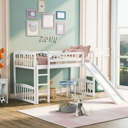 Maximized Floor Space, Beautiful Design - White Twin Loft Bed for Small Bedrooms