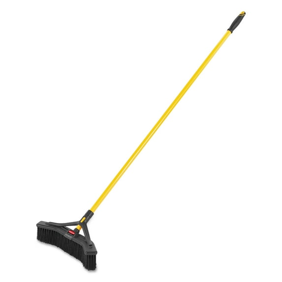 Maximizer Push-To-Center Broom, Poly Bristles, 18 X 58.13, Steel Handle, Yellow/black | Bundle of 2 Each