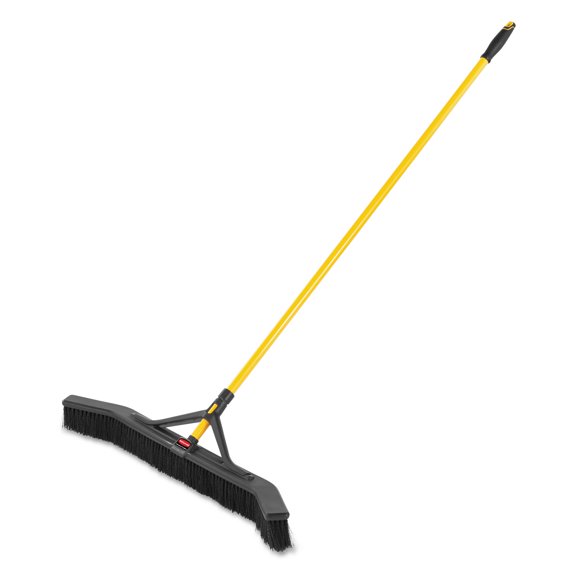 Maximizer Push-To-Center Broom, Poly Bristles, 36 X 58.13, Steel Handle, Yellow/black | Bundle of 2 Each