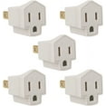 thumbnail image 1 of Maximm 2 Prong to 3 Prong Adapter, Ground Lifter Plug and Outlet Converter Turns Any 2 Prong Outlet Into a 3 Prong Outlet, 5 Pack, White, UL and ETL Listed, 1 of 6