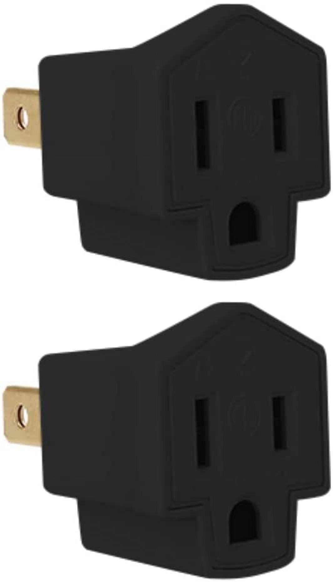 Maximm 2 Prong to 3 Prong Adapter, 2 Pack Turn Any 2 Prong Outlet into