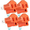 thumbnail image 1 of Maximm 2 Prong to 3 Prong Outlet Adapter, Polarized Grounding Converter ETL Two Prong to Three prongs Outlets 4 Pack Orange ETL Listed, 1 of 4