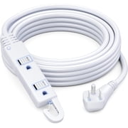Maximm 25 ft Cable Safety Extension Cord with Automatic Lock Hook Extension Cord Holder and Child Proof Outlet Cover - White, 16 AWG, SJTW, Heavy Duty Outdoor E