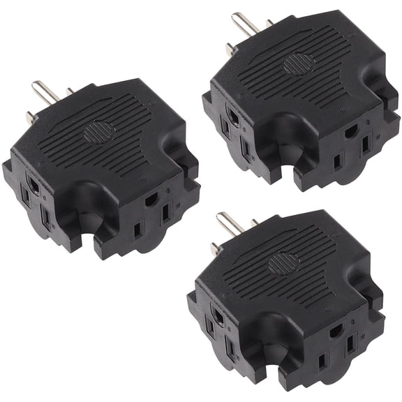 Maximm 3-Outlet Wall Adapter, 3-Prong Multi Plug Splitter for Travel and Cruise Ship Essentials, UL Listed, Black
