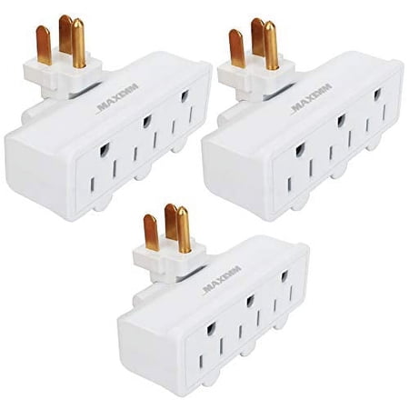 Maximm 3-Outlet Grounded 180 Degree Swivel Wall Tap - 3-Pack - White, ETL Listed swivel adapter price history and forecast - Maximm LA-22-WH-3PK