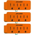 thumbnail image 1 of Maximm (3-Pack) 3 Outlet Grounding Adapter With Grounding Plug Orange, Turn 2-Prong Outlet To 3-Wire Grounding Outlets, ETL Listed, 1 of 6