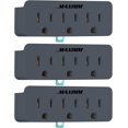 thumbnail image 1 of Maximm (3-Pack) 3 Outlet Grounding Adapter with Grounding Plug Grey, Turn 2-Prong Outlet to 3-Wire Grounding Outlets, ETL Listed, 1 of 6