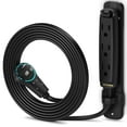 thumbnail image 1 of Maximm 360 Degree Rotating Flat Extension Cord 6 Ft Multi 3 Outlet Power Cord with Mounting Bracket, Grounded 16 AWG UL Certified, Black, 1 of 5