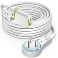 thumbnail image 1 of Maximm 360° Rotating Flat Plug Extension Cord 25 ft White, with Removable Hook, 16AWG Indoor Use, UL Certified, 1 of 8