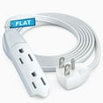 thumbnail image 1 of Maximm 6ft Flat Plug Extension Cord UL Certified 16 Gauge, 125V, 13 Amps, 1625 Watts Grounded 3-Prong Cord - White, 1 of 5