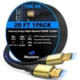 thumbnail image 1 of Maximm 8k Hdmi Cable 20ft,HDMI 2.1 Cable, Hdmi Cord Long Hdmi Cable 20 ft, Ultra High Speed Hdmi Cable, 8k 60 HZ (20 Ft), 1 of 5