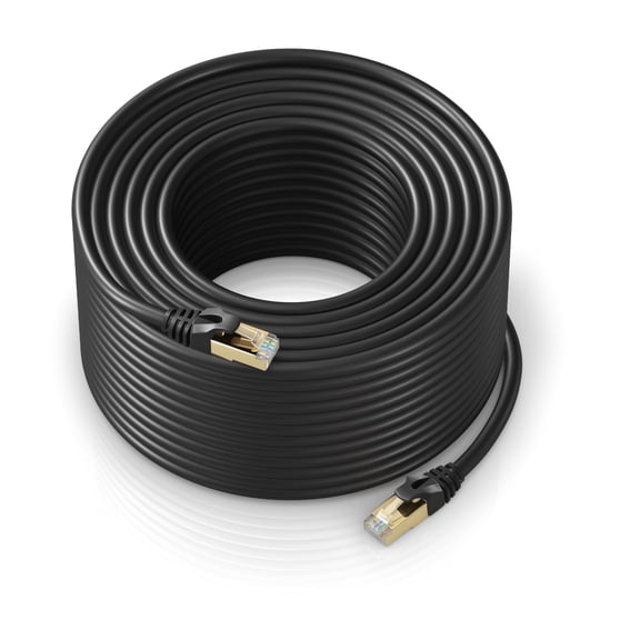 Cat 7 Ethernet Cable 250 ft - High-Speed Cat7 Internet & Network LAN Patch Cables, RJ45 Connectors - Perfect for Gaming, Streaming, and More (Black)