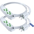 thumbnail image 1 of Maximm Cable 2 Ft Power Extension Cord/Wire, Electrical Power Cord 3 Prong Grounded Wire, 16Awg - 2 Pack - White - ETL Listed, 1 of 6