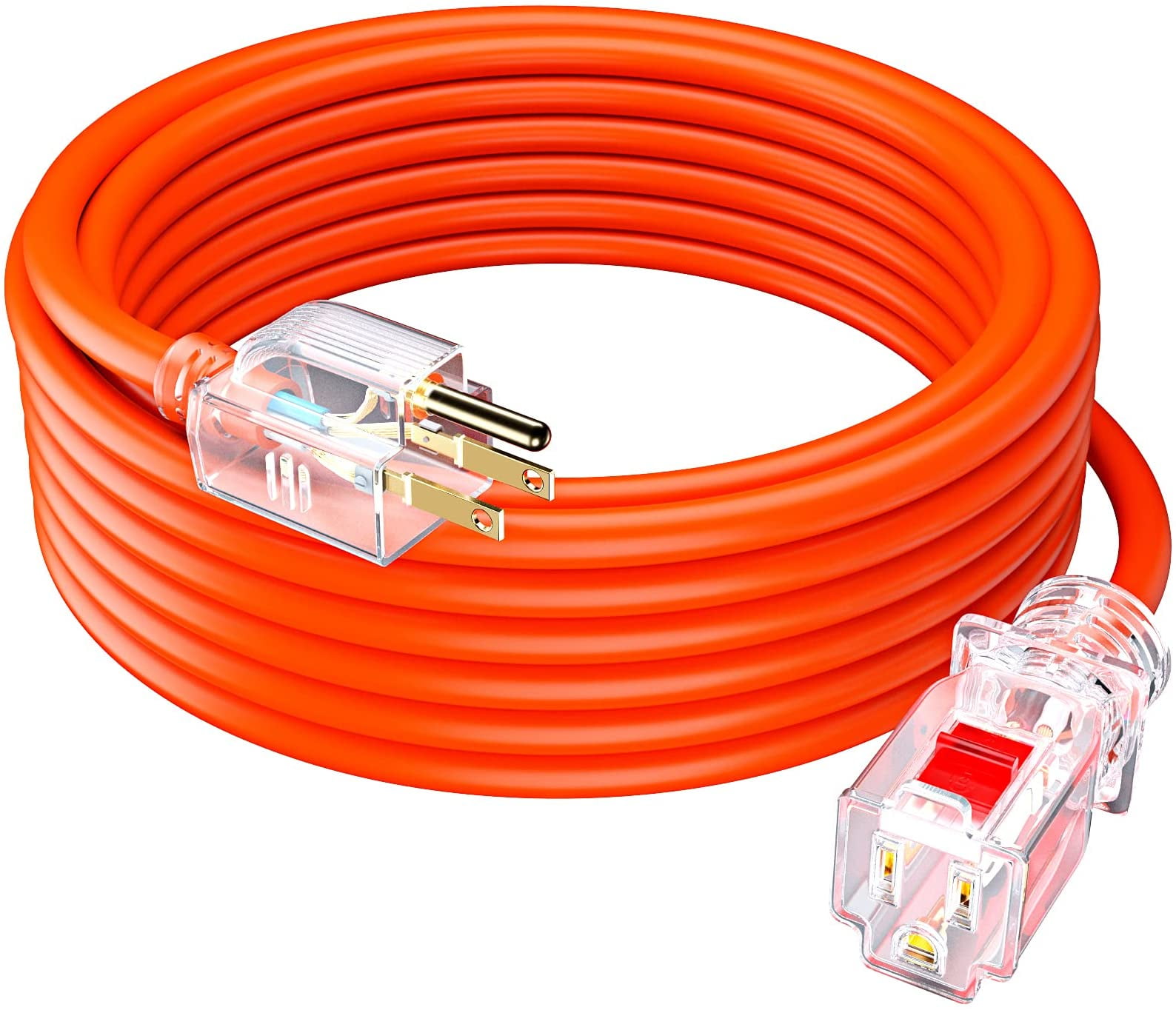 Maximm Cable 25 ft Extension Cord - Safety Extension Cord with Lighted  Power Indicator and Lock - Orange, 16 AWG, SJTW, Heavy Duty Outdoor  Extension