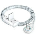 thumbnail image 1 of Maximm Cable 3ft 360° Rotating Flat Plug Extension Cord/Wire, 16 AWG Multi 3 Outlet Extension Wire Braided, 2 Prong with Safety Cover - Gray - UL Certified, 1 of 5